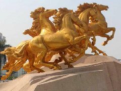 飞马群铜雕