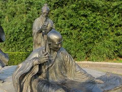 三君子铜雕人物