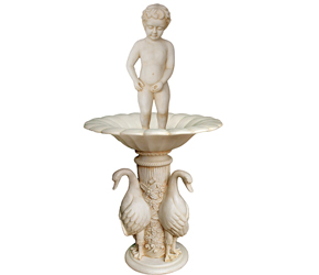 小孩水景砂岩雕塑