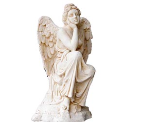 跪地天使砂岩雕塑