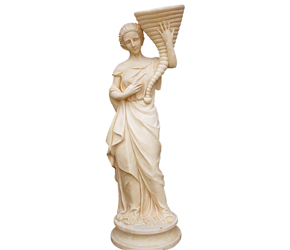 螺旋盆美女砂岩雕塑