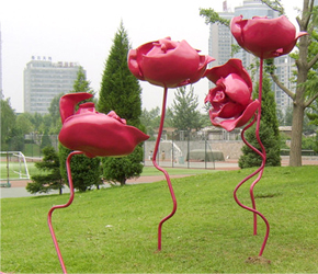 玫瑰花不锈钢雕塑