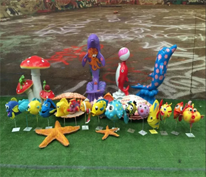 泡泡鱼玻璃钢卡通雕塑