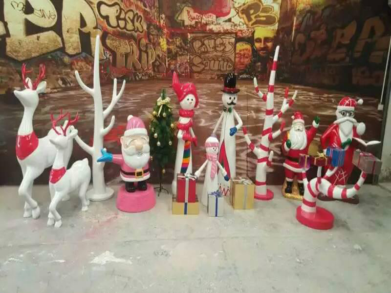 圣诞主题玻璃钢卡通雕塑