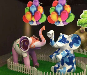 调皮小象玻璃钢卡通雕塑