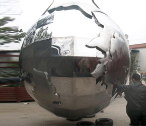 不锈钢地球仪雕塑