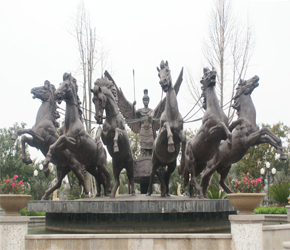 德阳万兴集团群雕飞马雕塑